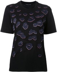 Markus Lupfer Embroidered Leopard Print T Shirt