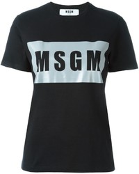 MSGM Silver Tone Logo T Shirt