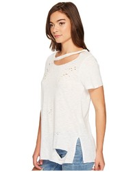 Culture Phit Niamh Distressed Top With Neck Cut Out T Shirt