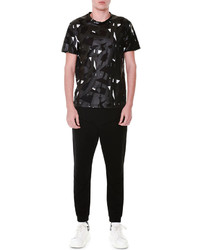 Alexander McQueen Rubberized Pattern Short Sleeve T Shirt Blackwhite