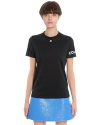 Courreges Sc Embroidered Cotton Jersey T Shirt