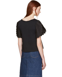 See by Chloe See By Chlo Black Scallop T Shirt