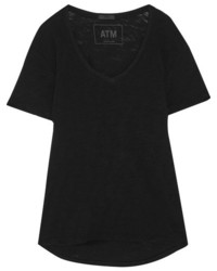ATM Anthony Thomas Melillo Slub Cotton Jersey T Shirt Black