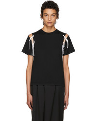 Facetasm Ssense Black Tie Shoulder T Shirt