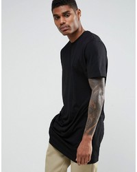 Asos Super Longline T Shirt In Black