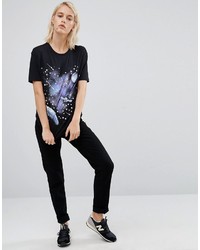 Asos T Shirt With Retro Space Scape And Gem Detail