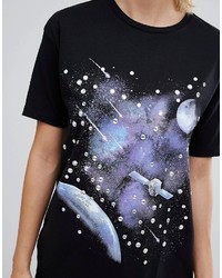 Asos T Shirt With Retro Space Scape And Gem Detail