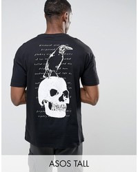 Asos Tall Oversized T Shirt With Bird Skull Pint