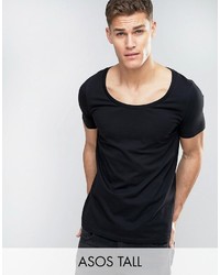 Asos Tall T Shirt With Deep Scoop Neck In Black