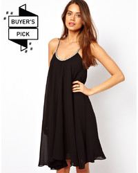 Asos Cami Swing Dress With Embellished Straps