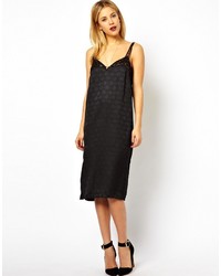 Asos Collection Cami Dress In Jacquard With Lace Trim