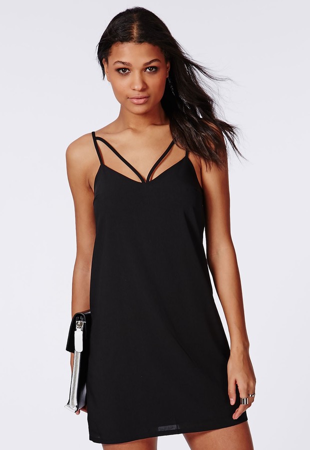 Missguided Strappy Cami Dress Black ...