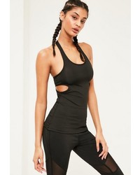 Missguided Active Black Cut Out Sports Tank Top