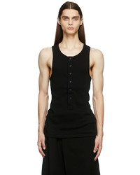 Yohji Yamamoto Black Buttoned Tank Top