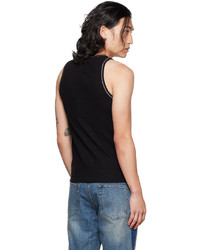 DRAE Black Embroidered Tank Top