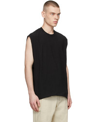 Solid Homme Black Polyester T Shirt