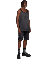 We11done Black Polyester Tank Top