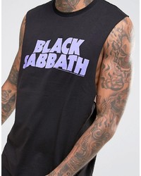 Asos Black Sabbath Sleeveless T Shirt With Dropped Armhole