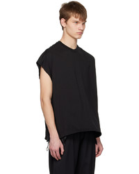 Vein Black Sleeveless T Shirt