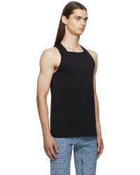 Givenchy Black Slim Fit Square Collar Tank Top