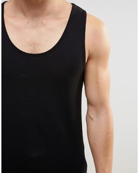 Asos Brand Muscle Tank In Black