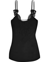 Givenchy Chantilly Lace Trimmed Jersey Tank Black