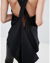 Asos Crepe Tank With Cross Back