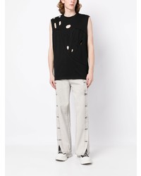 Feng Chen Wang Distressed Effect Cotton Vest
