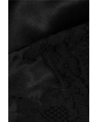 Dolce & Gabbana Lace Trimmed Stretch Silk Satin Camisole Black