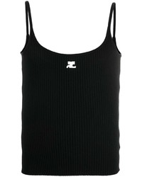 Courrèges Logo Patch Ribbed Tank Top