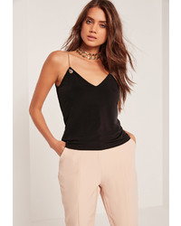 Missguided Gold Chain Cami Black