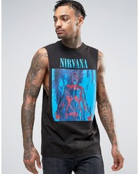 Asos Nirvana Band Tank With Acid Wash