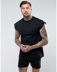 Asos Oversized Sleeveless T Shirt In Black