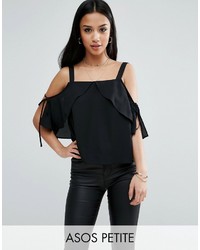 Asos Petite Petite Thick Strap Cami With Tie Cold Shoulder