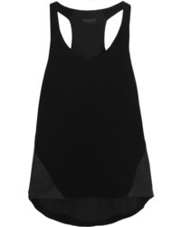 Rag and Bone Rag Bone Chieftain Perforated Leather Panelled Crepe Tank
