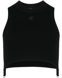 Courrèges Ribbed Logo Patch Tank Top