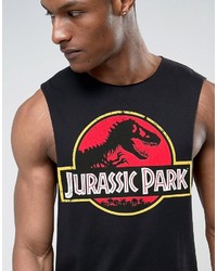 Asos Tall Jurassic Park Sleeveless T Shirt With Extreme Dropped Armhole
