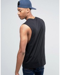 Asos Tall Sleeveless T Shirt With Dropped Armhole In Black