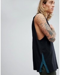 ASOS DESIGN Vest With Contrast Side Splits In Black