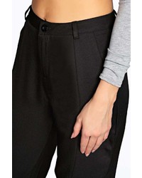 Boohoo Sherrie Solid Colour Pintuck Tapered Trouser