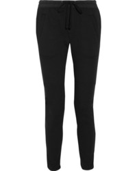 James Perse Cotton Blend Twill Tapered Pants Black