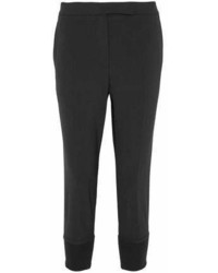 Brunello Cucinelli Cropped Bead Embellished Stretch Wool Tapered Pants