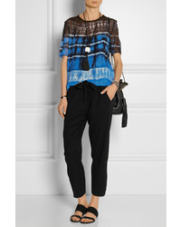 Raquel Allegra Cropped Stretch Crepe Tapered Pants