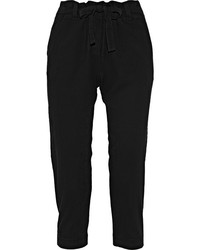 Raquel Allegra Cropped Stretch Crepe Tapered Pants