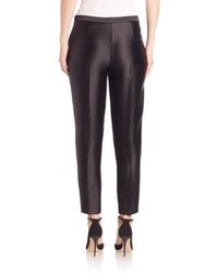 Rosetta Getty Cropped Tapered Crepe Back Satin Pants