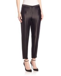 Rosetta Getty Cropped Tapered Crepe Back Satin Pants