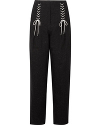 Tibi Easron Lace Up Cotton Blend Tapered Pants