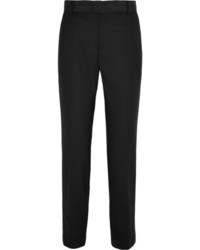 Band Of Outsiders Faille Trimmed Wool Piqu Tapered Pants