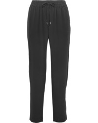 Equipment Hadley Washed Silk Tapered Pants Black