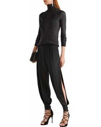 Haney Alice Cutout Silk Crepe De Chine Tapered Pants